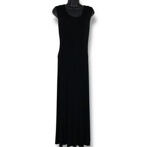 Vintage Medium Y2K Made In Heaven Black Maxi Dress Sleeveless Stretch Goth